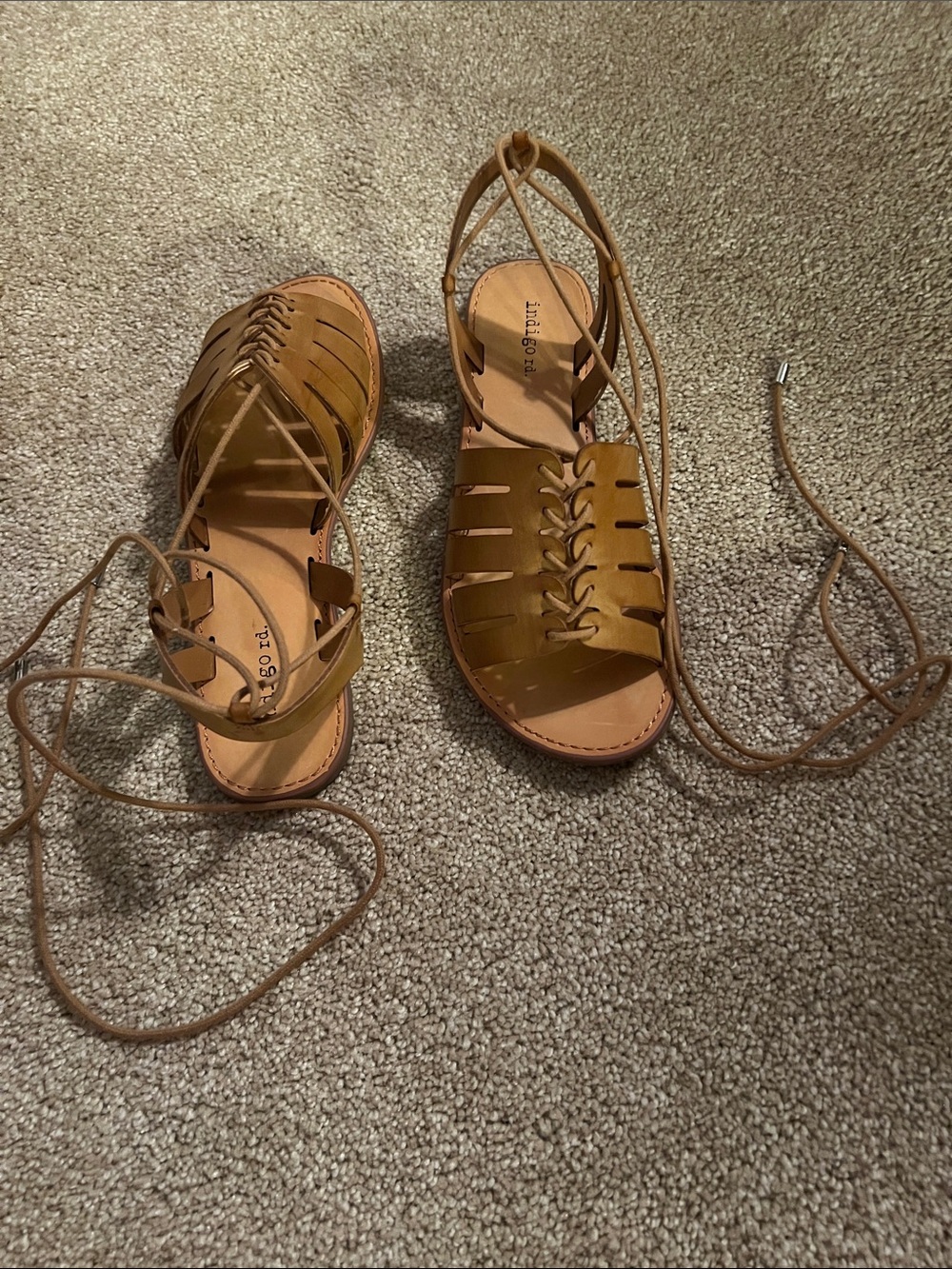 Indigo Rd Women's Brown Lace-Up Gladiator Sandals. 7. EUC
